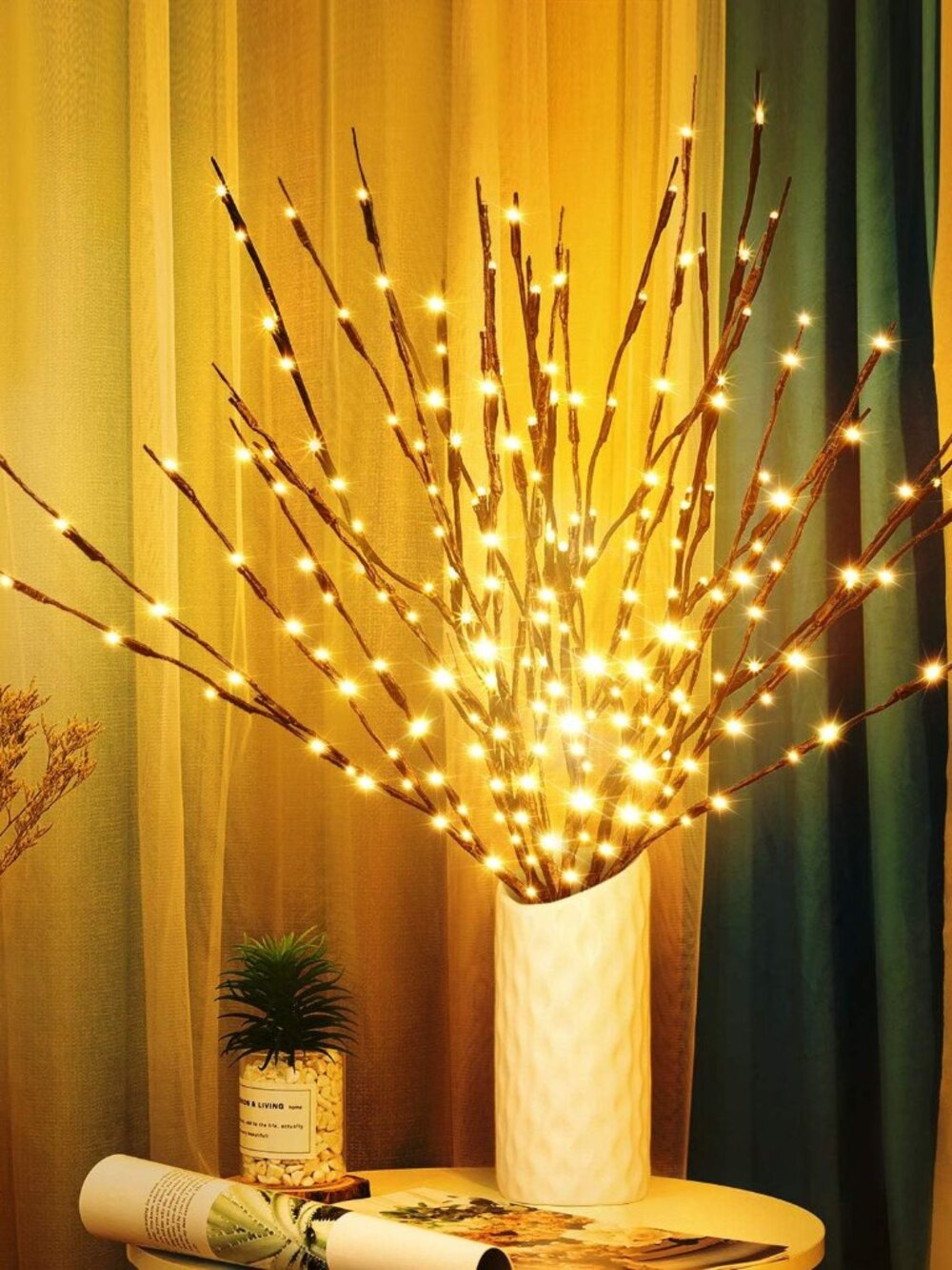 3Pack 30"Twig Lights, USB Plug in Branches Lights, 60 Led Bulbs, Warm White
